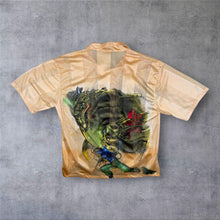 Load image into Gallery viewer, Early 00's Dian Dian Tong Goth Y2K Anime Manga Beige Mesh Short Sleeve Shirt
