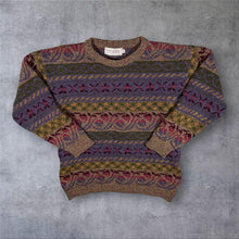 Load image into Gallery viewer, Vintage 90's Country Collection Made In UK Abstract Patterned Wool Knit Jumper

