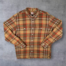 Load image into Gallery viewer, Levi's "Relaxed" Red Tab Brown Beige Red Plaid Check Long Sleeve Cotton Hemp Shirt
