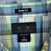 Load image into Gallery viewer, Early 00's Oakley Plaid Check Pearl Snap Popper Skater Surfer Short Sleeve Shirt

