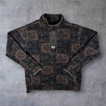 Load image into Gallery viewer, Joe Browns Abstract Paisley Patterned 1/4 Zip Grey Black Pullover Sweatshirt
