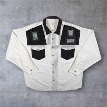 Load image into Gallery viewer, Vintage VIP Line Western Style Colour Block Patch Cotton Long Sleeve Shirt
