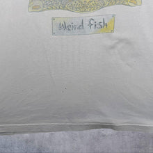 Load image into Gallery viewer, Vintage Weird Fish Parody Cartoon Graphic Faded Grey Distressed Cotton T-Shirt
