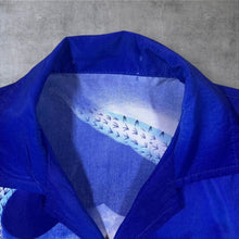 Load image into Gallery viewer, Early 00's Gothic Y2K Dragon Graphic Blue Short Sleeve Polyester Shirt
