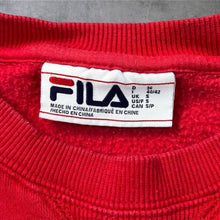 Load image into Gallery viewer, FILA Sweatshirt Mens Small Red Embroidered Logo Crew Neck Pullover S
