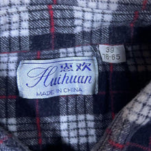 Load image into Gallery viewer, Vintage Huihuan Black White Grey Red Plaid Check Cotton Long Sleeve Flannel Shirt
