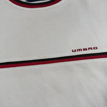 Load image into Gallery viewer, Vintage Umbro Sweatshirt Mens M White-Cream Red Black Stripe Y2K Crew Neck
