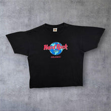 Load image into Gallery viewer, Vintage Hard Rock Cafe "Orlando" USA Tourist Logo Spellout Graphic Black T-Shirt

