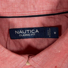 Load image into Gallery viewer, Nautica "Classic Fit" Embroidered Mini Logo Red Short Sleeve Button-Down Shirt
