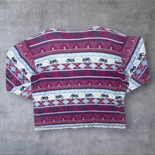 Load image into Gallery viewer, Vintage Aztec Crazy Abstract Patterned Pink Blue Cotton Long Sleeve Scoop Neck T-Shirt Top
