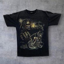 Load image into Gallery viewer, Vintage Metal Rock Gothic Horror Biker Grim Reaper Graphic T-Shirt
