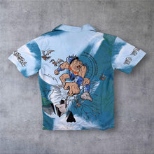 Load image into Gallery viewer, Early 00's WXY "Yo Younga" Anime Manga Y2K Cartoon Graphic Blue Polyester Shirt

