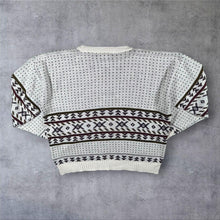 Load image into Gallery viewer, Vintage Stanford Fair Isle Jumper M Nordic V Neck Made in England 80s 90s
