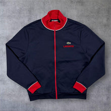 Load image into Gallery viewer, Lacoste Sport Track Jacket Mens L Navy Red Full Zip La Veritable Chemise Logo
