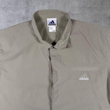 Load image into Gallery viewer, Vintage Adidas Pocket Logo Khaki Short Sleeve Cotton Utility Shirt
