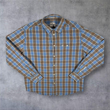 Load image into Gallery viewer, Wrangler Western "Casual Fit" Blue Plaid Check Long Sleeve Cotton Shirt
