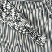 Load image into Gallery viewer, Levi's Black White Striped Gathered Ruched Long Sleeve Cotton Shirt
