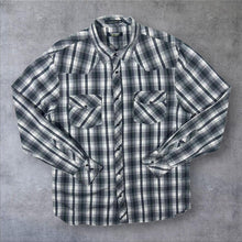 Load image into Gallery viewer, Point Zero Black Label Western Plaid Check Popper Cotton Long Sleeve Shirt

