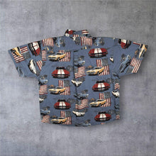 Load image into Gallery viewer, Vintage Clearwater Outfitters USA Muscle Car All-Over Print Patterned Short Sleeve Shirt
