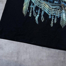Load image into Gallery viewer, Early 00’s Wild Native American Wolf Dream Catcher Gothic Graphic T-Shirt
