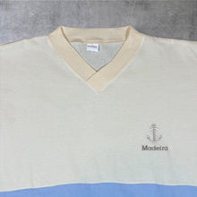 Load image into Gallery viewer, Vintage 90's Madeira Portugal Embroidered Souvenir Colour Block V-Neck T-Shirt
