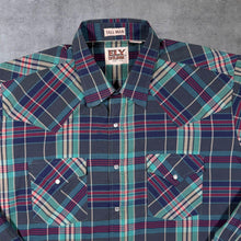 Load image into Gallery viewer, Vintage Ely Cattleman "Tall Man" Cowboy Western Check Long Sleeve Popper Shirt
