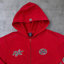 Load image into Gallery viewer, Nautica Jeans Co. "NJC" Big Logo Spellout Graphic Red Zip Hoodie
