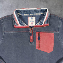 Load image into Gallery viewer, Fat Face Airlie Quarter Zip Sweatshirt Mens Navy Red Contrast Pocket Medium
