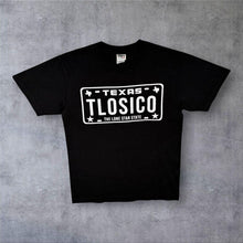 Load image into Gallery viewer, Texas TLOSICO License Plate T Shirt Mens M Black Lone Star State USA Graphic
