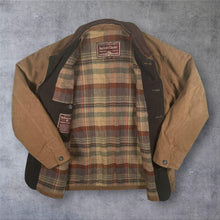 Load image into Gallery viewer, Vintage Marlboro Classics Leather Collar Brown Cotton Heavy Check Lined Chore Jacket
