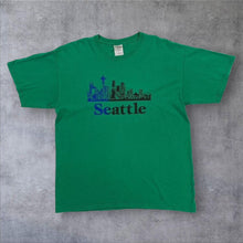 Load image into Gallery viewer, Seattle Skyline Souvenir Spellout Graphic Green T-Shirt
