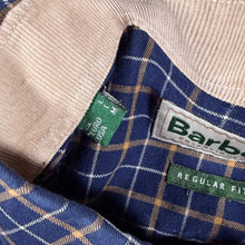 Load image into Gallery viewer, Barbour Bank Tattersall Shirt Mens L Navy Check Corduroy Collar Regular Fit

