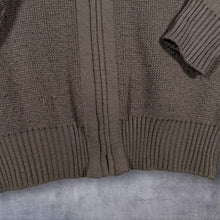 Load image into Gallery viewer, Vintage St Michael M&amp;S Brown Suede Trim Zip Cardigan 36 Small Made in UK 70s
