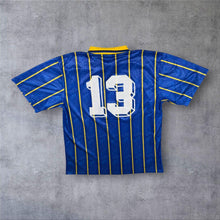 Load image into Gallery viewer, Vintage 90's Puma Blue Yellow Striped Collared Template Football Shirt
