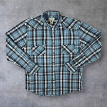 Load image into Gallery viewer, American Rag Western Style Plaid Check Popper Long Sleeve Cotton Shirt

