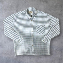 Load image into Gallery viewer, Vintage Mauro Lesandro White Grey Plaid Check Cotton Long Sleeve Flannel Shirt
