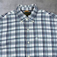 Load image into Gallery viewer, Vintage Timberland Mens S Plaid Check Shirt Blue White Long Sleeve 90s Style

