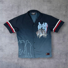 Load image into Gallery viewer, Early 00's WXY "Gang Control" Y2K Hip Hop Graphic Blue Polyester Shirt
