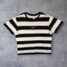 Load image into Gallery viewer, Levi's "Relaxed" Embroidered Mini Box Logo Striped Short Sleeve Cotton T-Shirt
