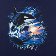 Load image into Gallery viewer, Vintage Six Flags Killer Whale Tourist Wildlife Graphic Navy Blue Ringer Cotton T-Shirt
