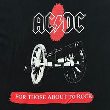 Load image into Gallery viewer, AC/DC "For Those About To Rock" Logo Spellout Graphic Hard Rock Band T-Shirt
