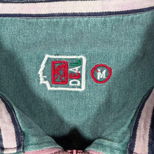 Load image into Gallery viewer, Vintage 90s D.E.A.L Rugby Smock M Pink Green Stripe 1/4 Zip Boxy Pullover
