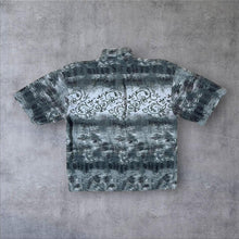 Load image into Gallery viewer, Vintage Ivy Crew Abstract Crazy Patterned Blue Grey Short Sleeve Shirt
