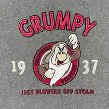 Load image into Gallery viewer, Vintage Disney Store Grumpy Sweatshirt Grey Embroidered Snow White XXL 3XL

