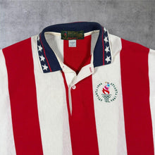 Load image into Gallery viewer, Vintage 1996 Atlanta Olympics Hanes Polo Shirt L USA Striped Centennial Games
