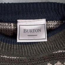 Load image into Gallery viewer, Vintage Burton Geometric Aztec Knit Jumper Green 90s Made in UK Small S M
