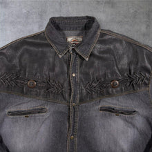 Load image into Gallery viewer, Vintage Stockerpoint Western Denim Shirt XL Cowboy Y2K Trachten Black Grey
