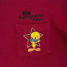 Load image into Gallery viewer, Vintage Looney Tunes (2000) "No Autographs Please" Tweety Bird Embroidered Pocket T-Shirt
