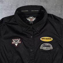 Load image into Gallery viewer, Harley Davidson MotorClothes Shirt Womens XL 1W Black Eagle Embroidered
