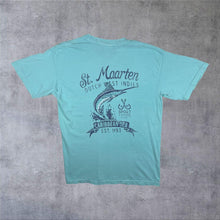 Load image into Gallery viewer, Comfort Colors "St. Maarten" West Indies Tourist Graphic Turquoise Cotton T-Shirt
